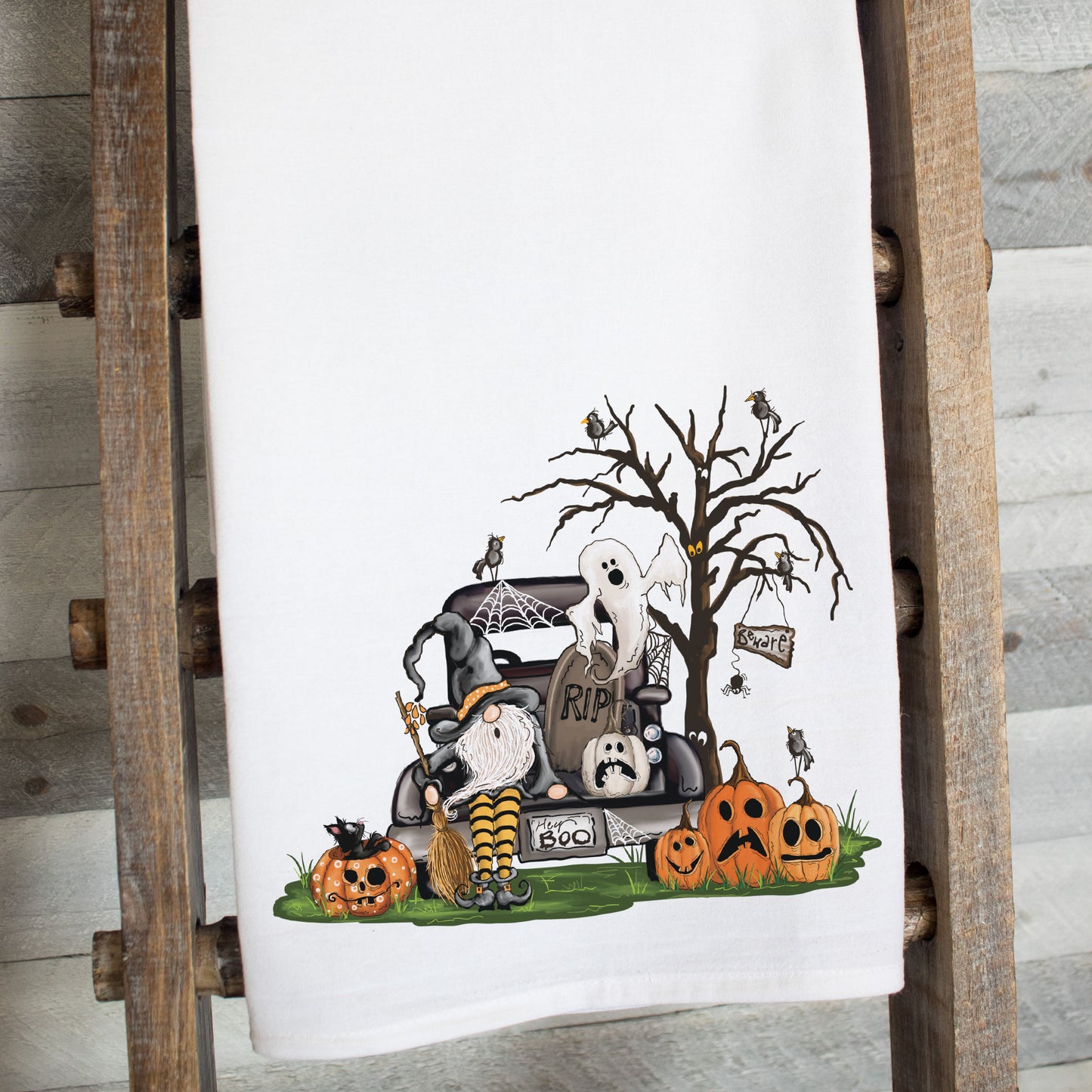 Hey Boo Halloween Tea Towel