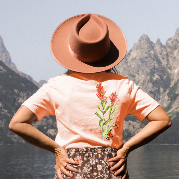 Wyoming state flower shirt, Indian paintbrush t-shirt, Wyoming graphic tee, wildflower shirt, western nature t-shirt, watercolor floral shirt, Wyoming souvenir tee, state pride shirt, rustic floral tee