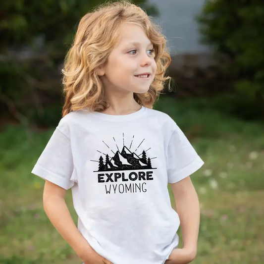 Explore Wyoming Youth Toddler Baby T-Shirt - Kids Tee