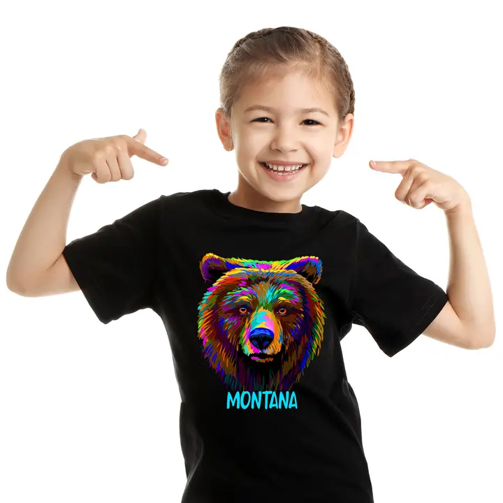 Colorful Bear Youth Toddler Baby T-Shirt – Personalized with Free Name Drop