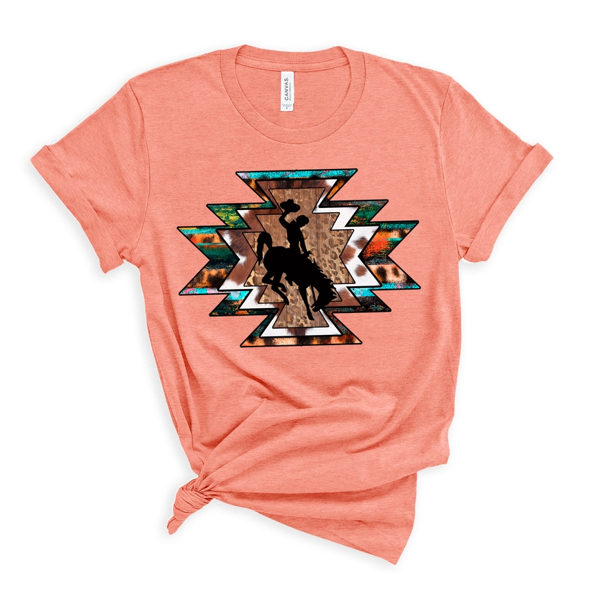 Aztec Style Wyoming Steamboat Graphic T-Shirt – Bold Western Fashion