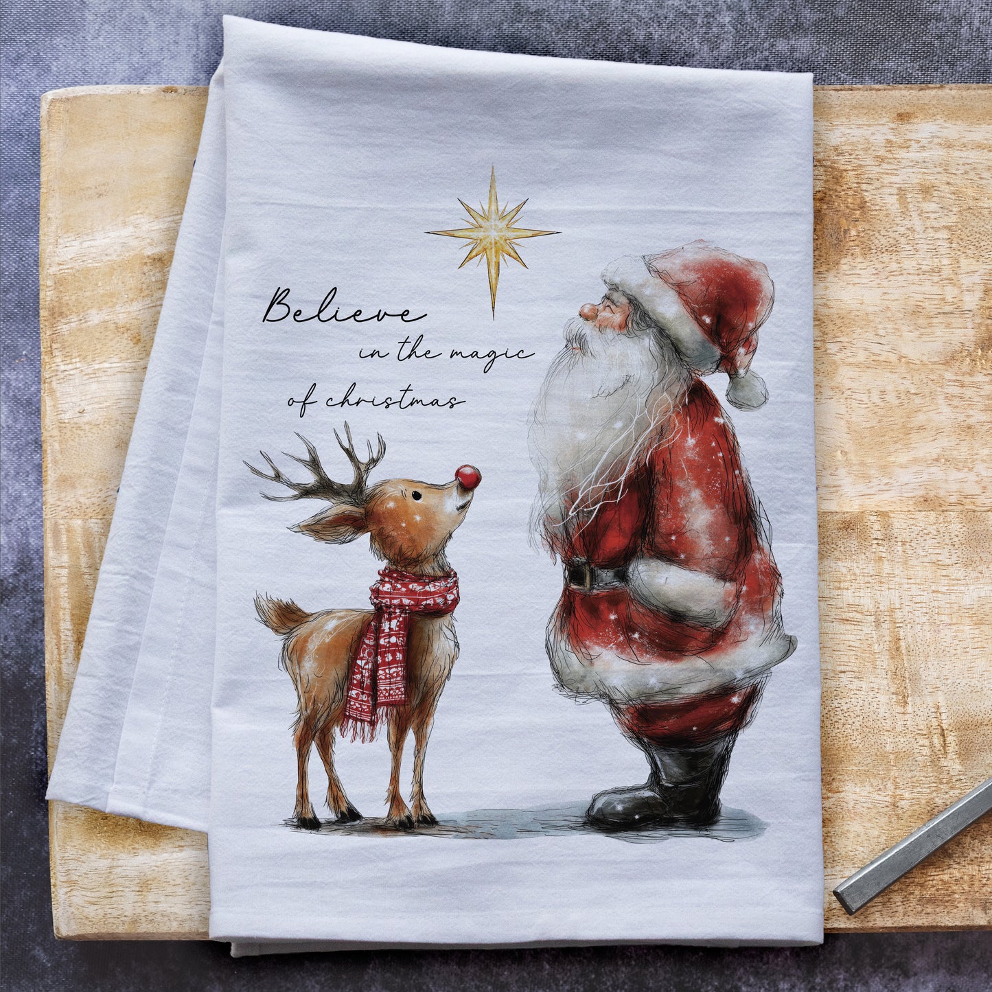 Believe in the Magic of Christmas Tea Towel