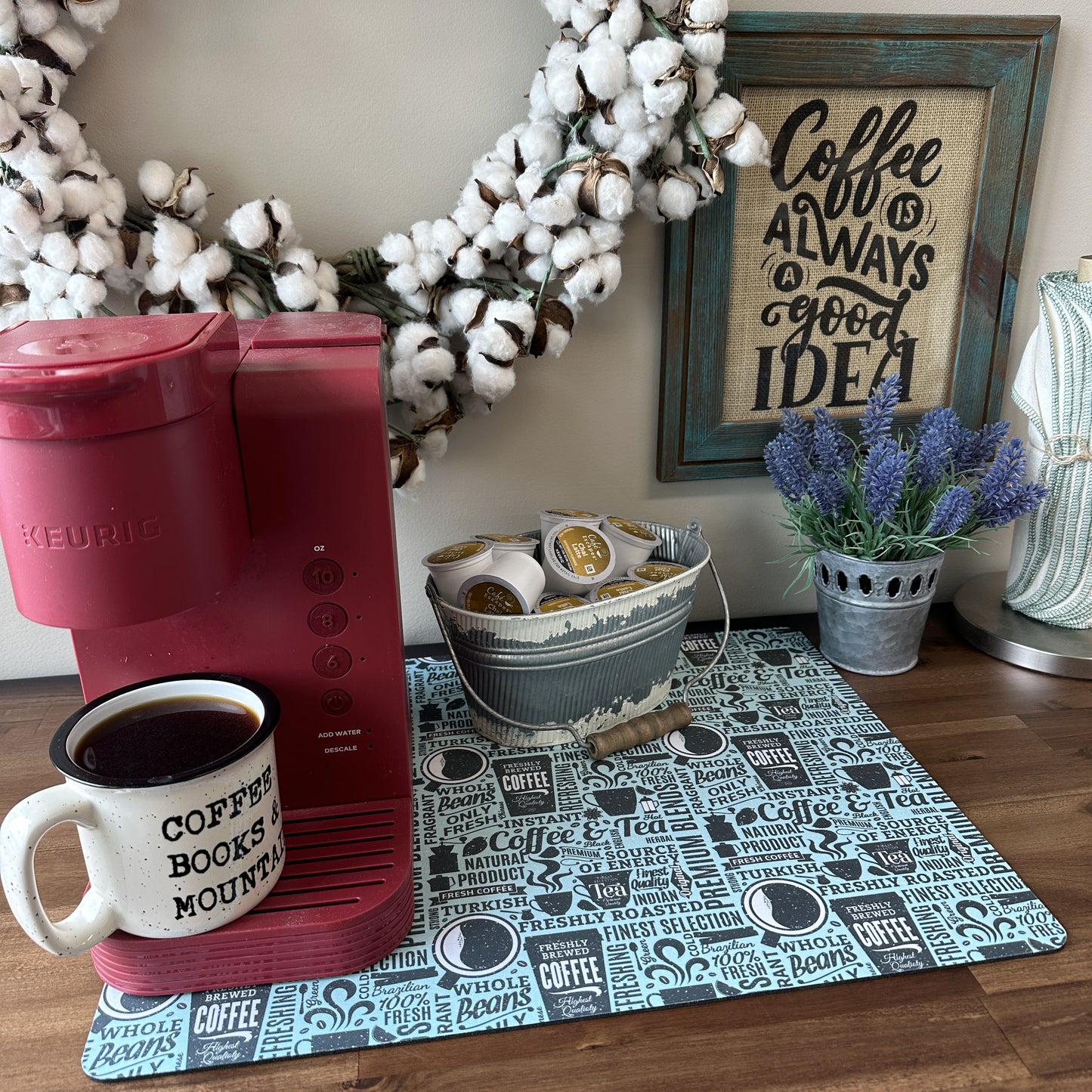 Newsprint Coffee Maker Mat