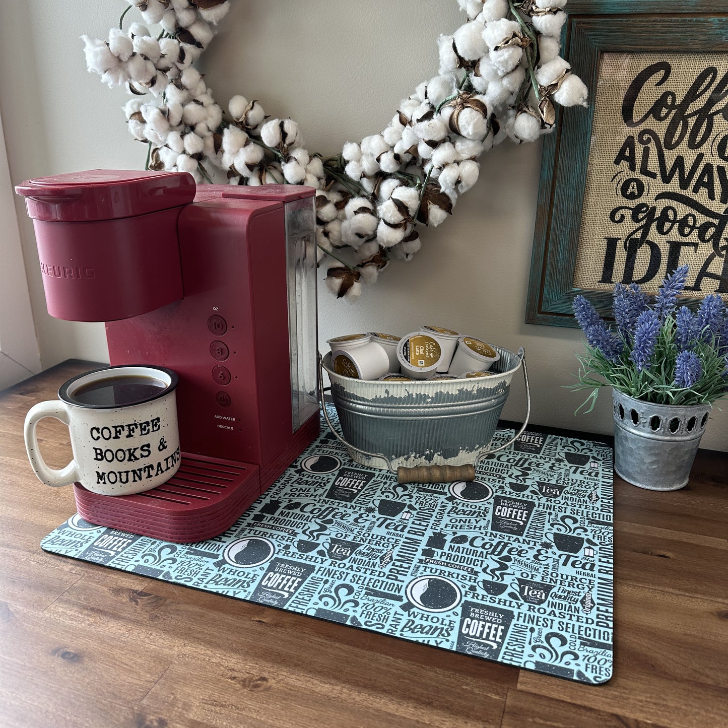 Newsprint Coffee Maker Mat