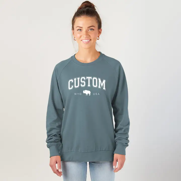 Custom Wyoming Collegiate Style Tunic Crewneck – Personalized Comfort & Style