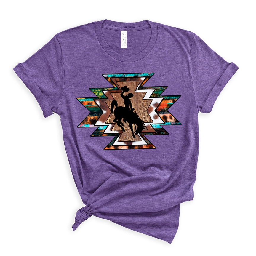 Aztec Style Wyoming Steamboat Graphic T-Shirt – Bold Western Fashion