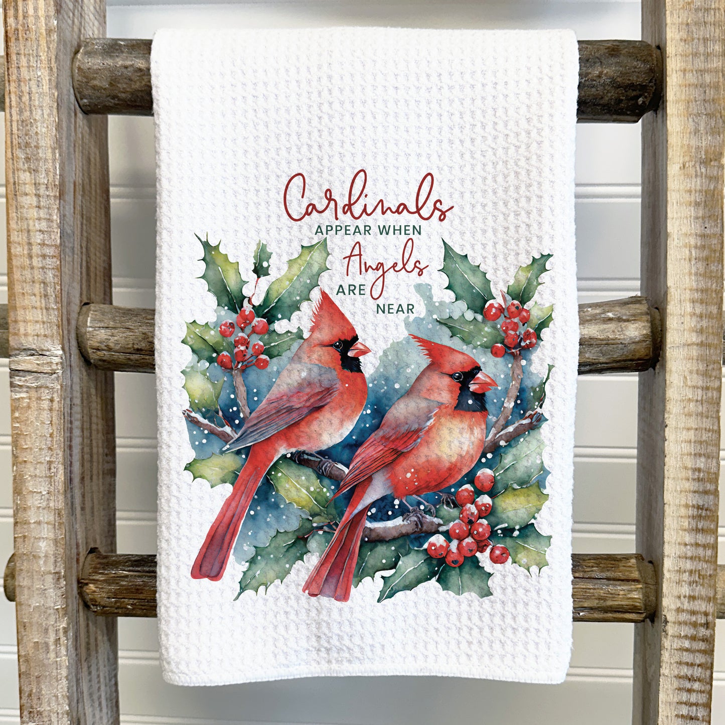 Cardinals Appear When Angels Are Near Tea Towel
