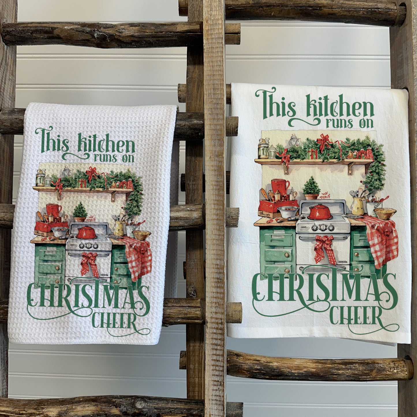 This Kitchen Runs on Christmas Cheer Tea Towel