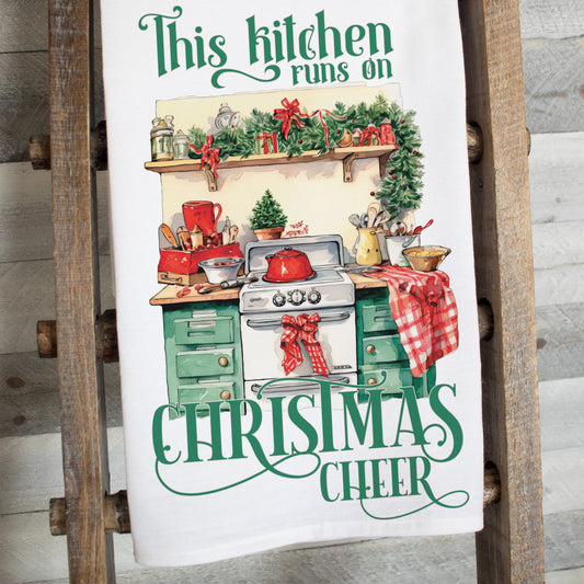 This Kitchen Runs on Christmas Cheer Tea Towel