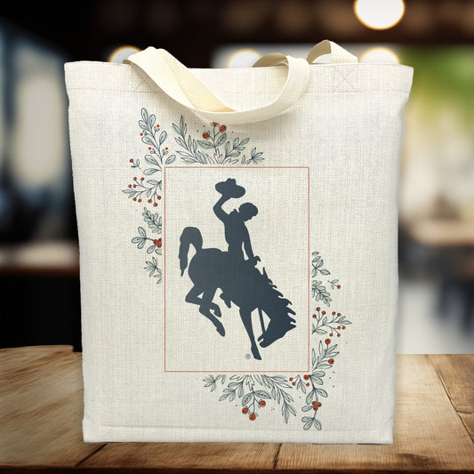 Contemporary Framed Bucking Horse With Winter Florals