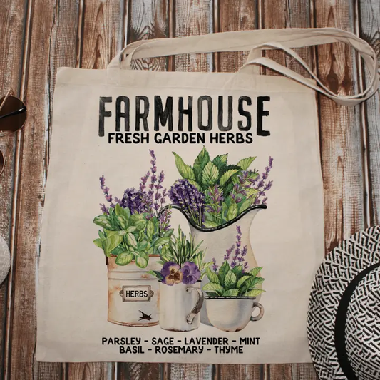 Fresh Garden Herbs Canvas Tote Bag