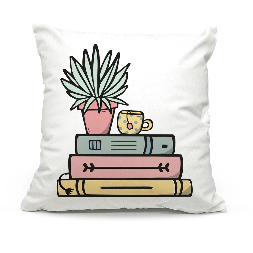 Books and Tea Premium quality pillow for Book readers Book worms and Reading lovers