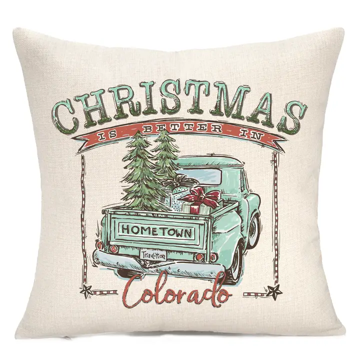 Christmas Is Better In Colorado Throw Pillow - Teal Design