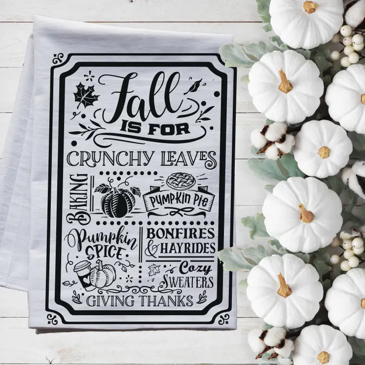 Fall is for Pumpkin Spice Flour Sack Tea Towel – Cozy Autumn Kitchen Decor