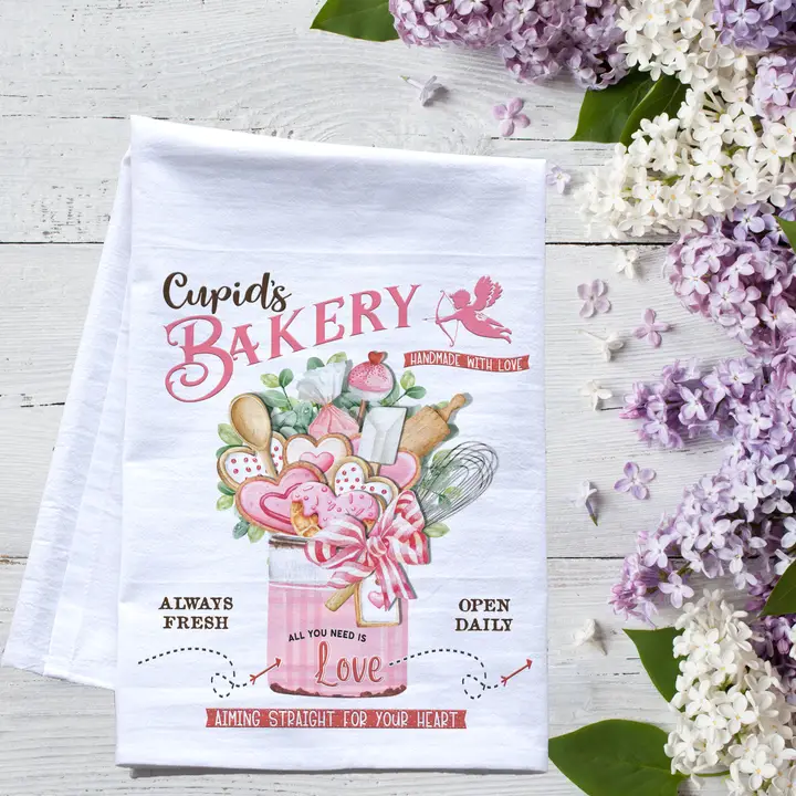 Cupids Bakery Flour Sack Tea Towel