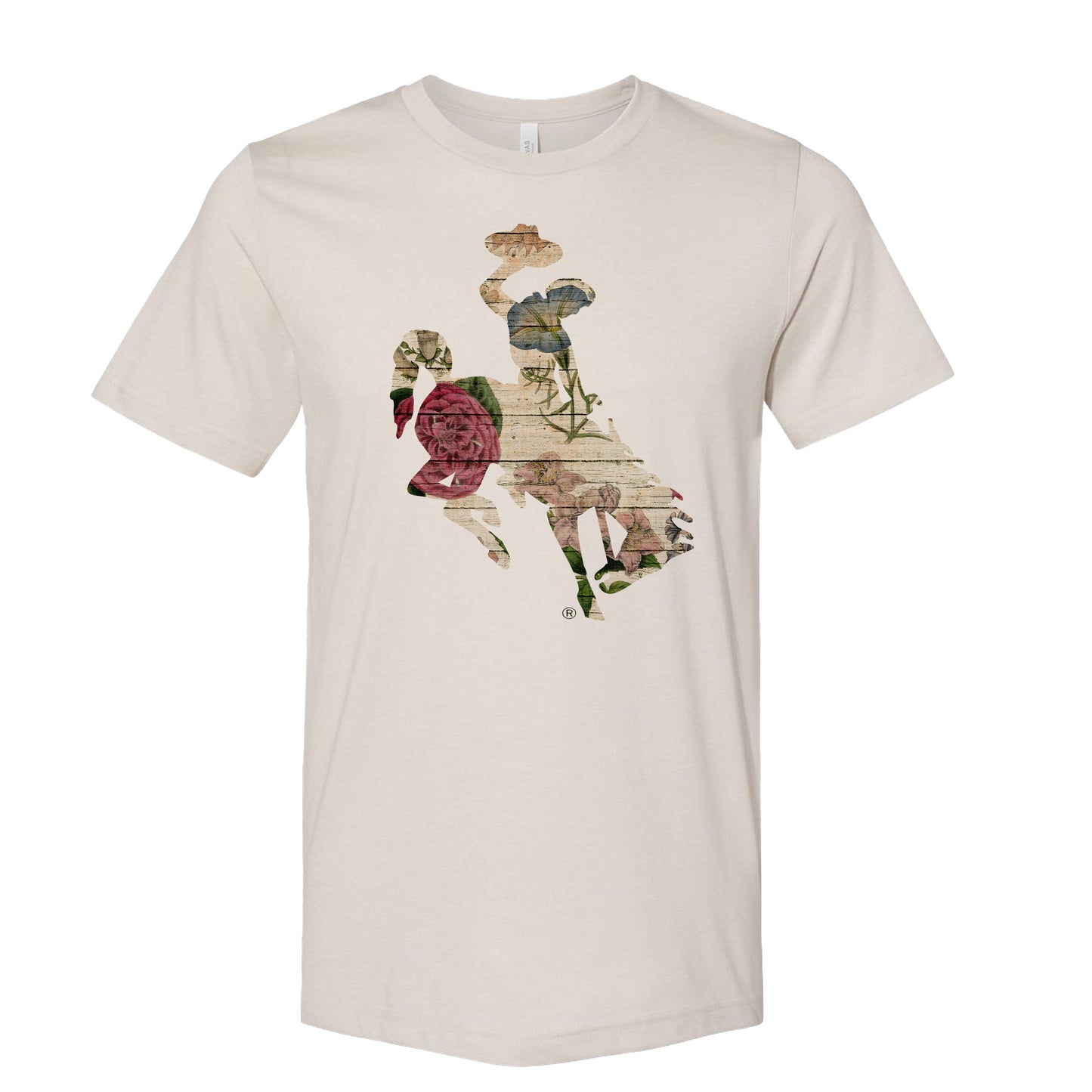 Floral Barnwood Bucking Horse T-Shirt