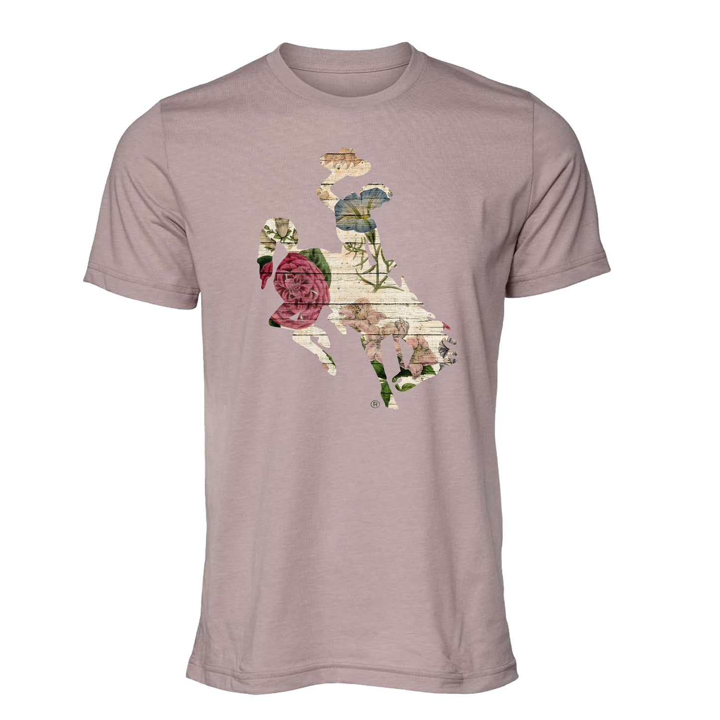 Floral Barnwood Bucking Horse T-Shirt