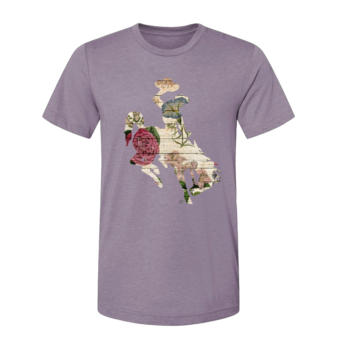 Floral Barnwood Bucking Horse T-Shirt