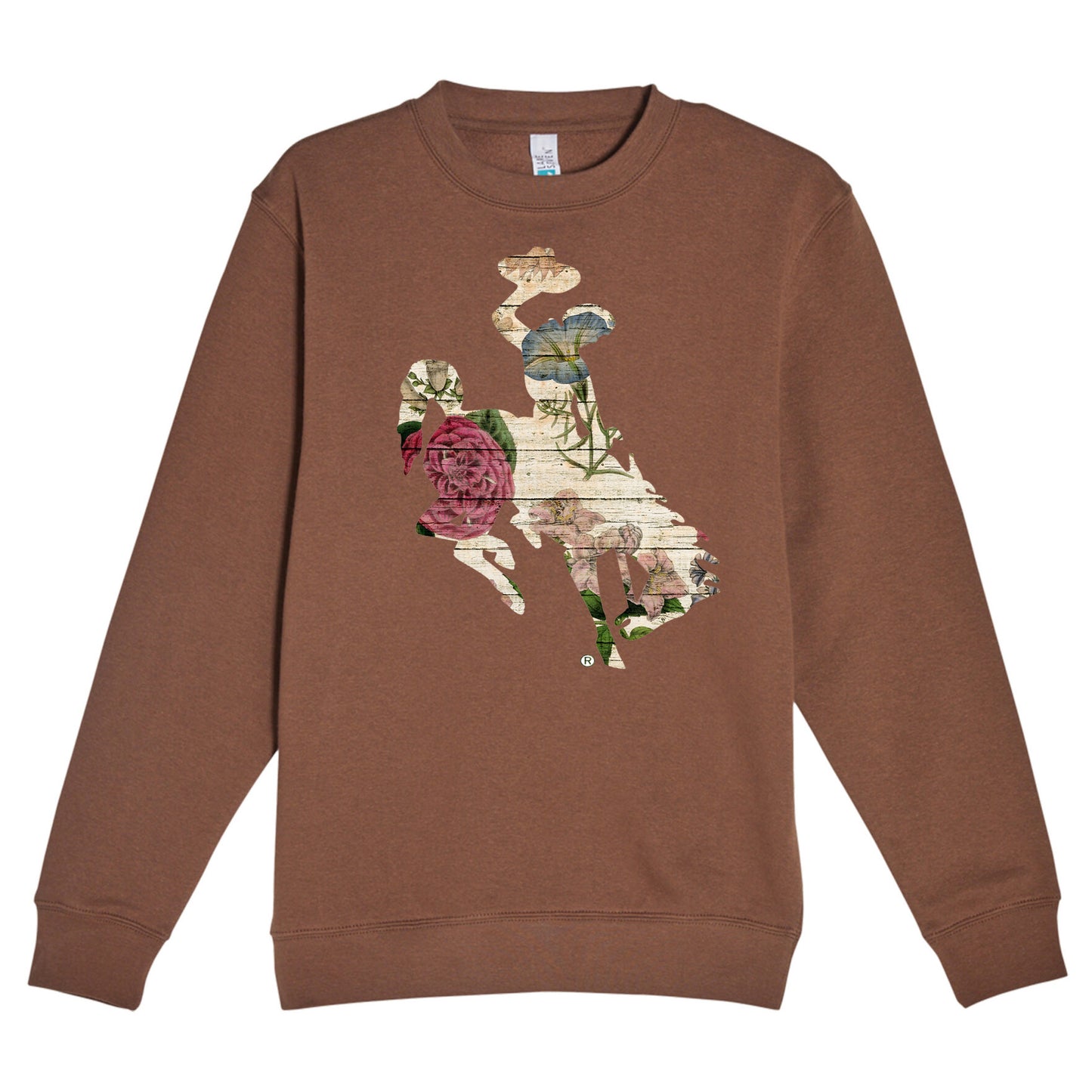 Floral Barnwood Bucking Horse Sweatshirt