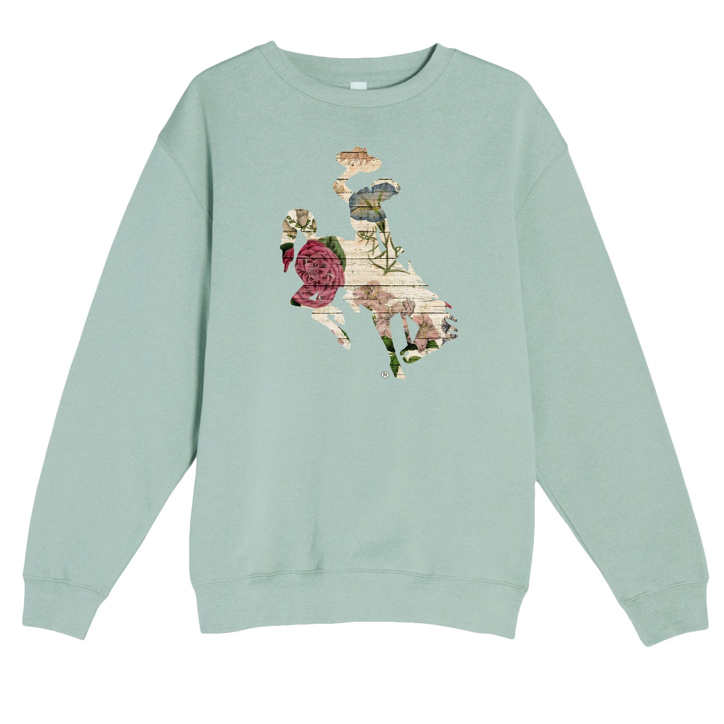 Floral Barnwood Bucking Horse Sweatshirt