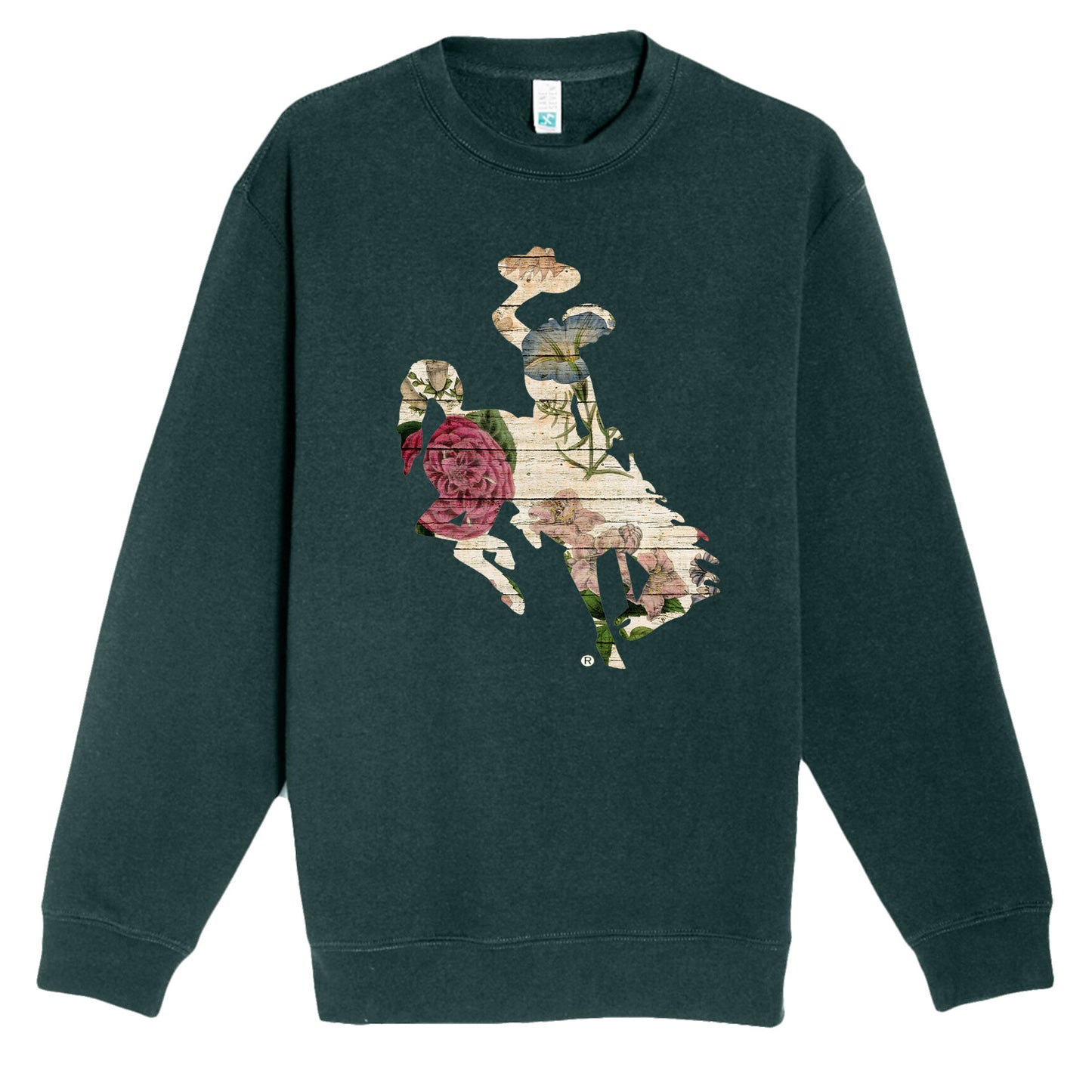Floral Barnwood Bucking Horse Sweatshirt