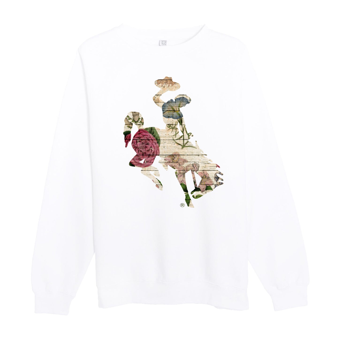 Floral Barnwood Bucking Horse Sweatshirt