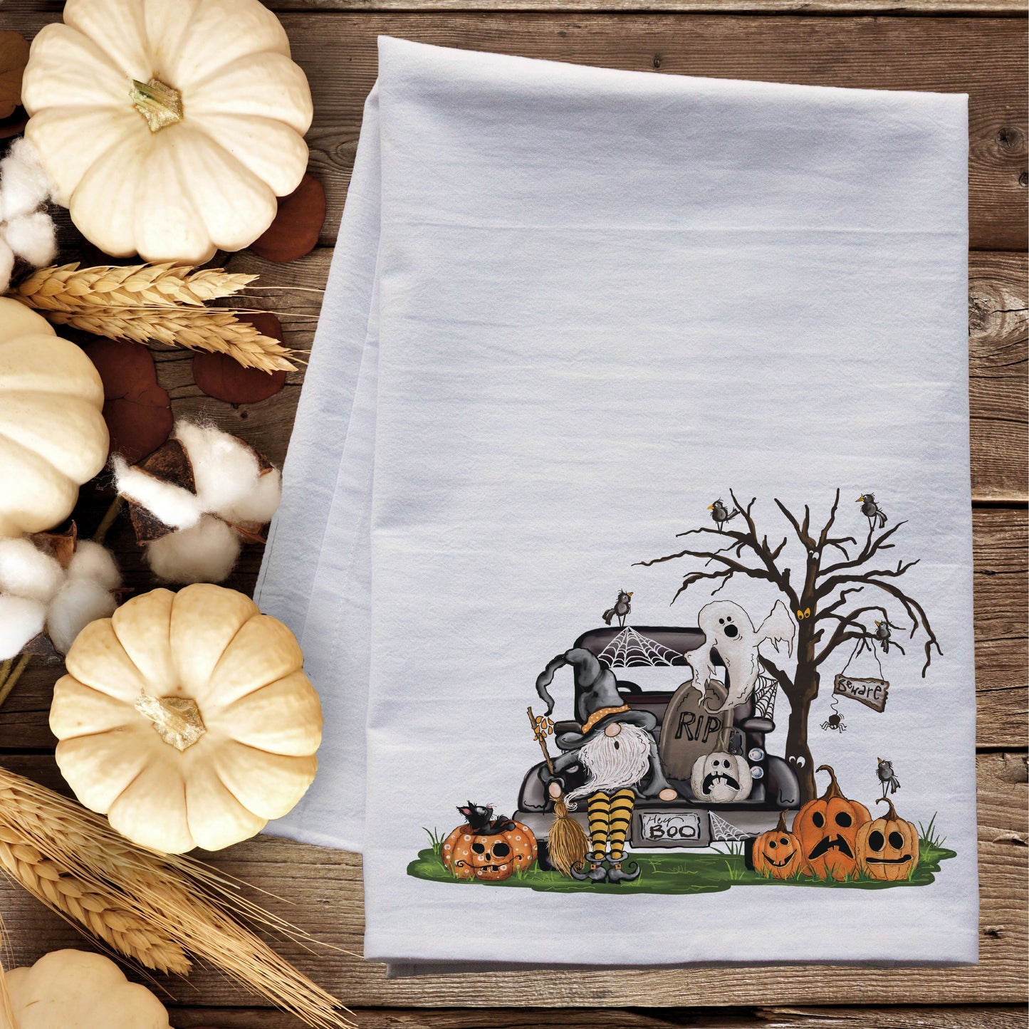 Hey Boo Halloween Tea Towel