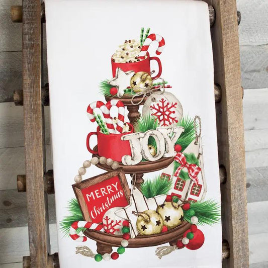 a tea towel with a christmas tree on it