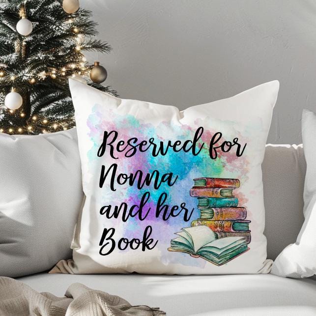 Colorful Book Stack Personalized Pillow