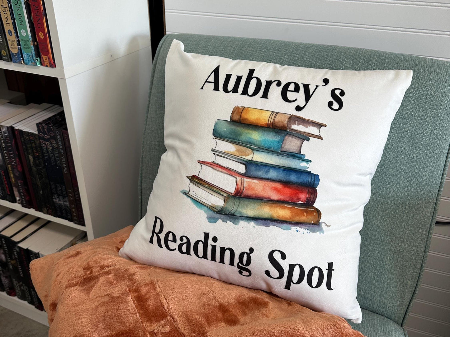 Personalized Reading Spot Pillow – Custom Book Lover Gift with Name