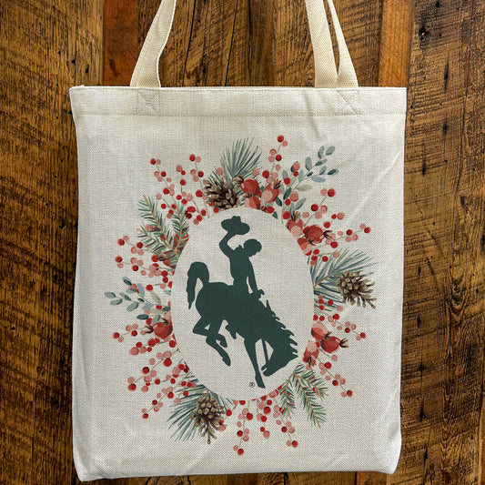 Pipberry Holiday Wreath Bucking Horse Tote