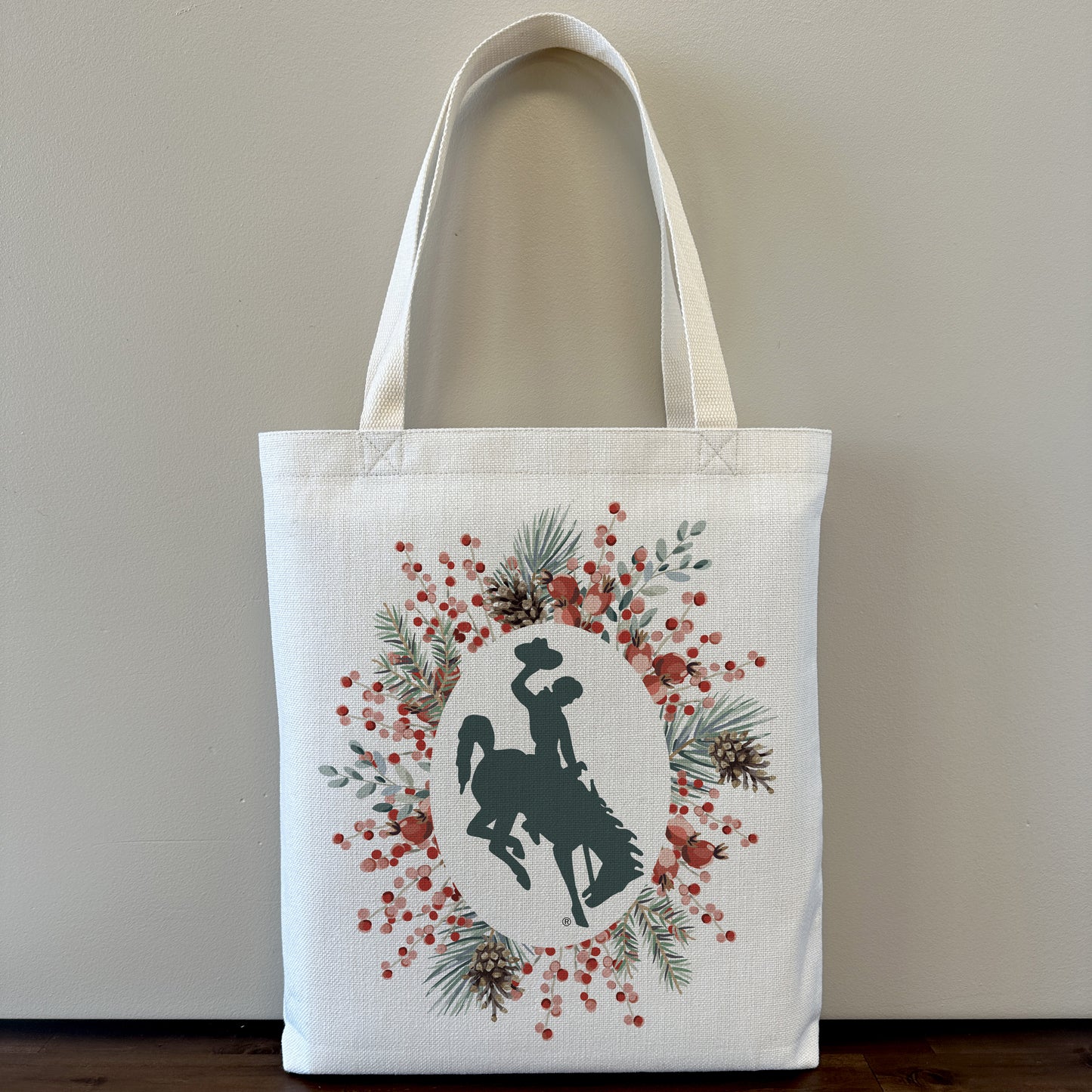 Pipberry Holiday Wreath Bucking Horse Tote
