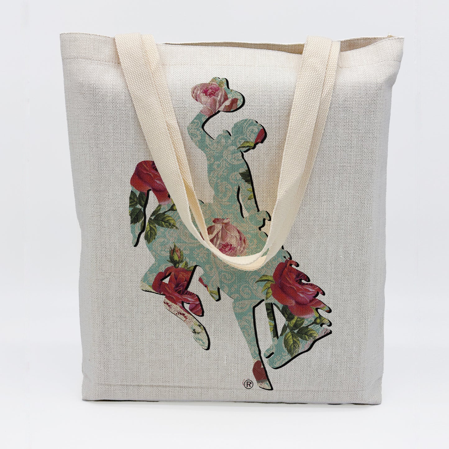 Vintage Rose Bucking Horse Tote