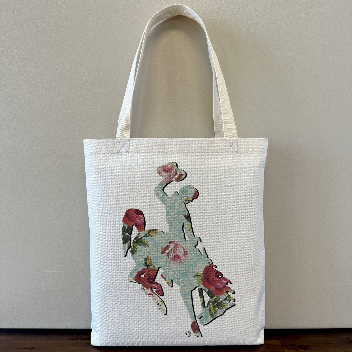 Vintage Rose Bucking Horse Tote