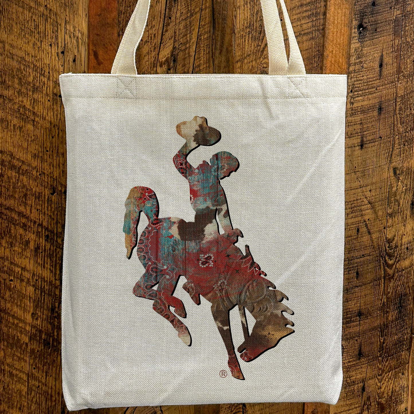 Western Patchwork Bucking Horse Tote