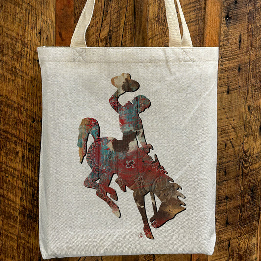 Western Patchwork Bucking Horse Tote