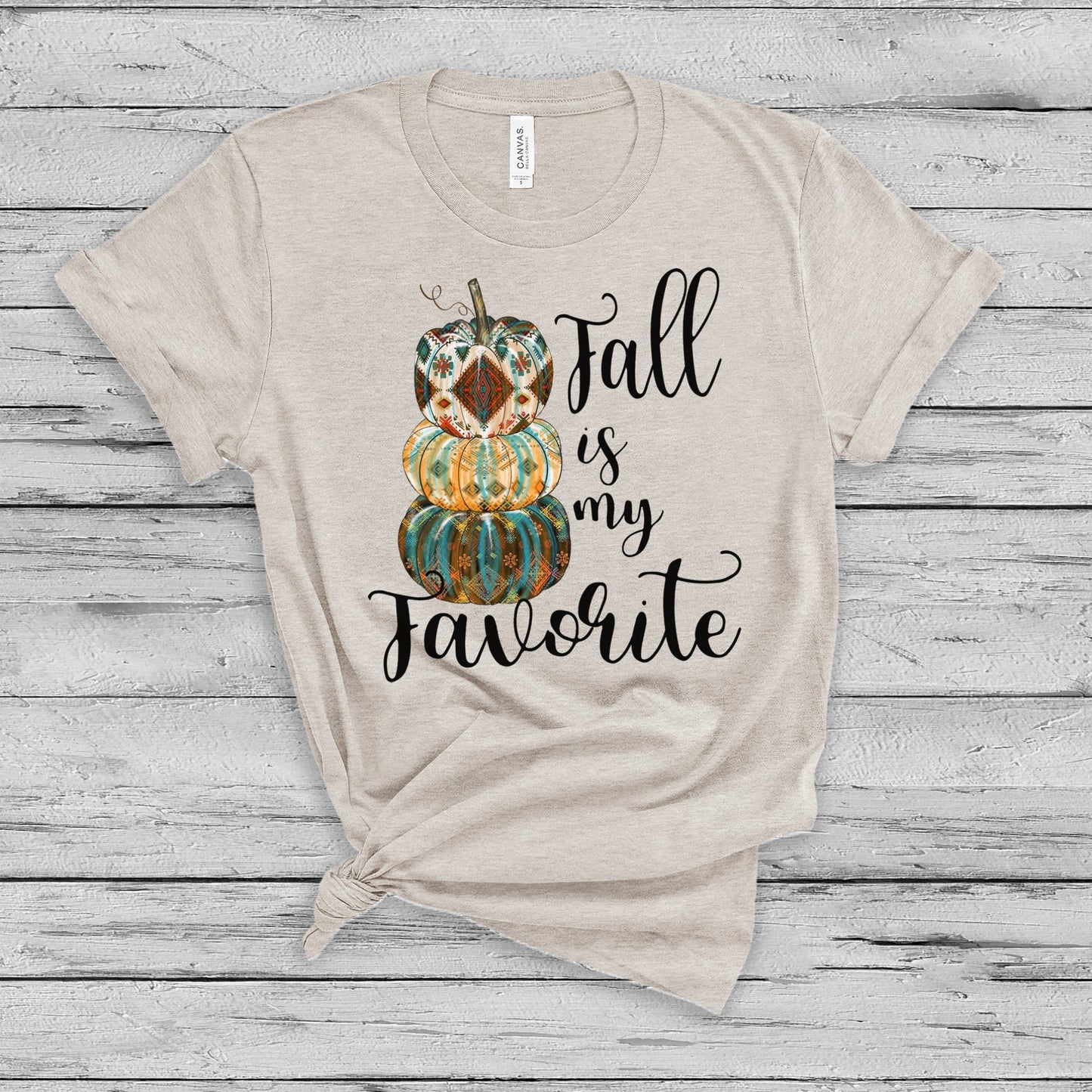 Fall is my Favorite t-shirt - pumpkin stack autumn tee heather dust