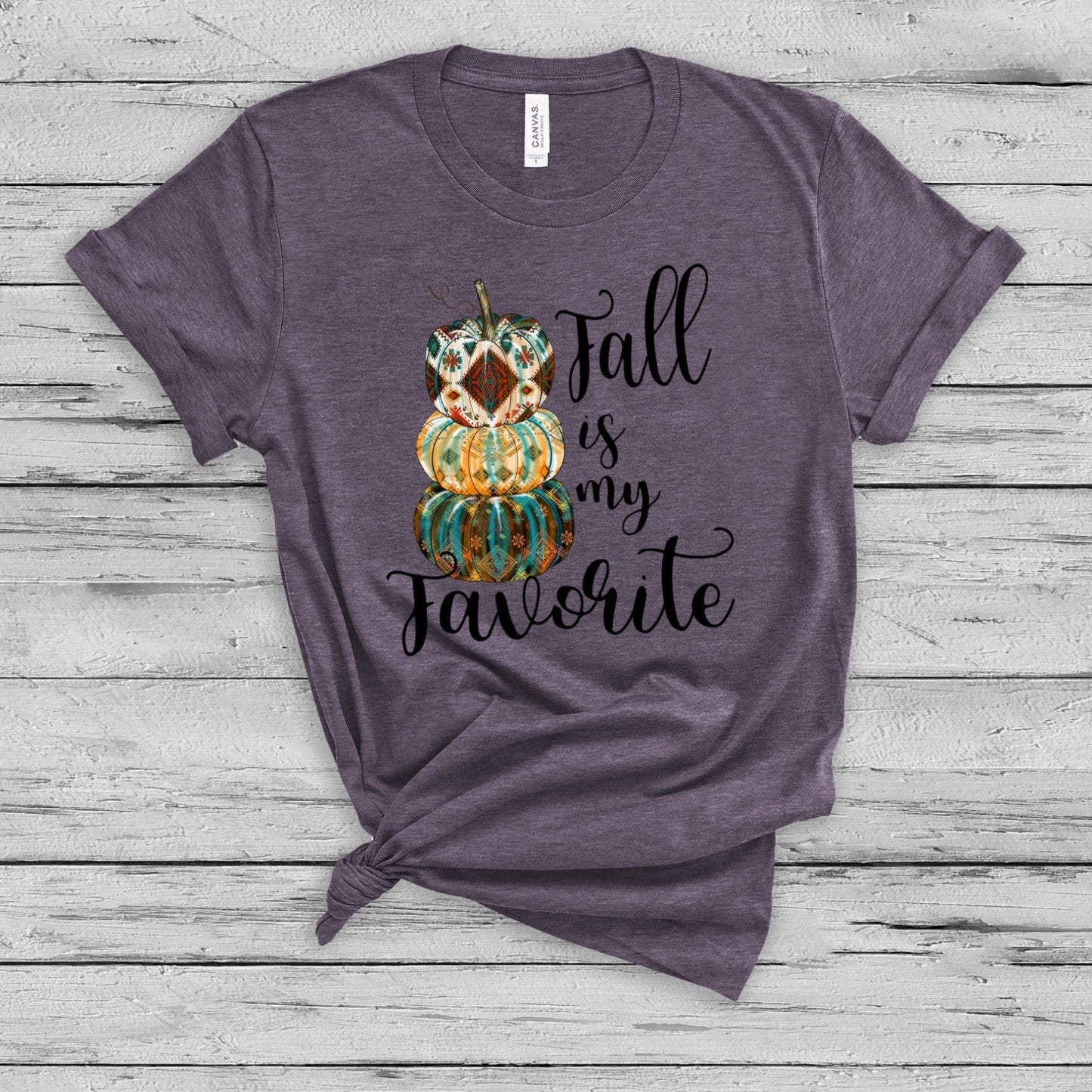 Fall is my Favorite t-shirt - pumpkin stack autumn tee heather purple