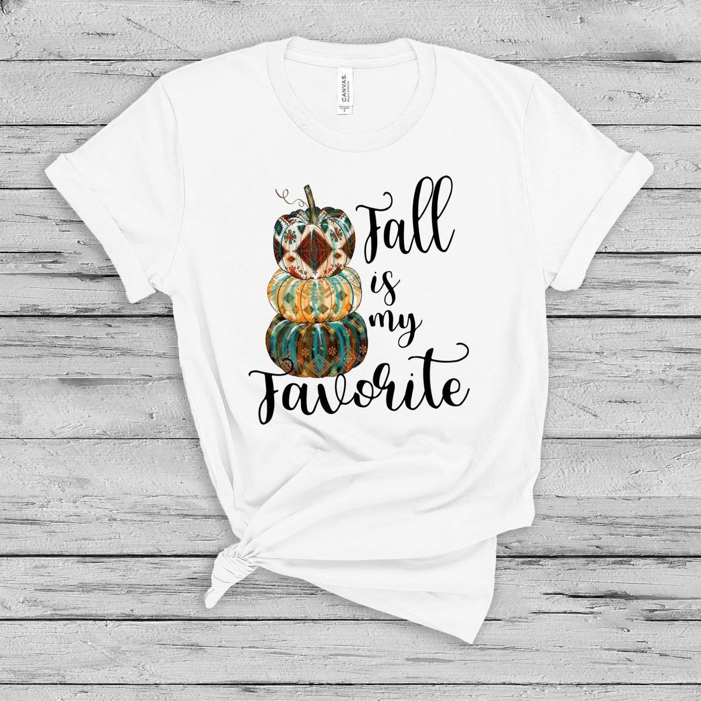 Fall is my Favorite t-shirt - pumpkin stack autumn tee white