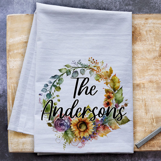 a pair of tea towels with the words the andersons printed on them