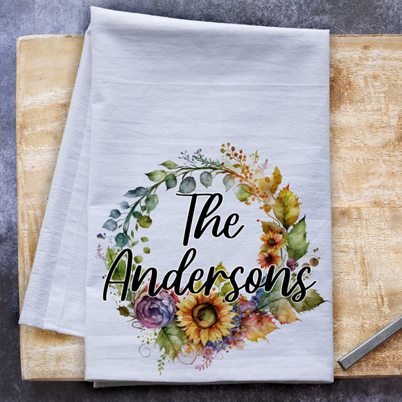 a pair of tea towels with the words the andersons printed on them