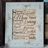 Mother's burlap wall art - Inspirational burlap wall art for New Mothers or a Mothers Day gift for your Wife or Mom