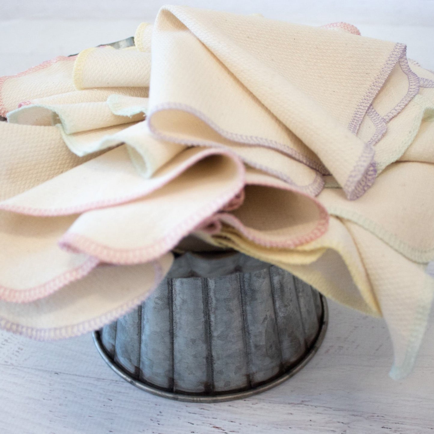 Spring Mix "unpaper" paperless towels in bright white or natural birdseye - reusable paper towel alternative