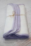 Pastel purple lavender Unpaper Towels in bright white or natural birdseye - reusable paper towel alternative