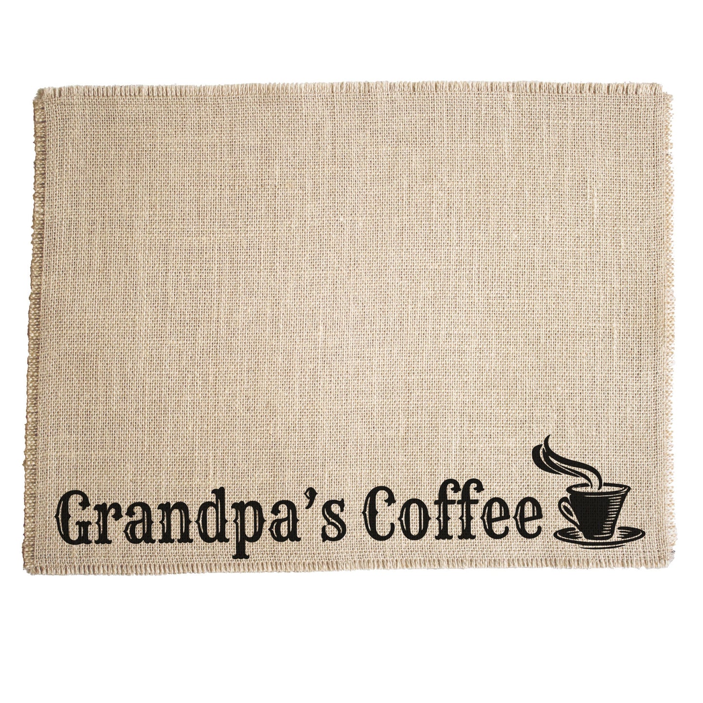 Grandpa's Coffee Burlap Coffee Maker Placemat