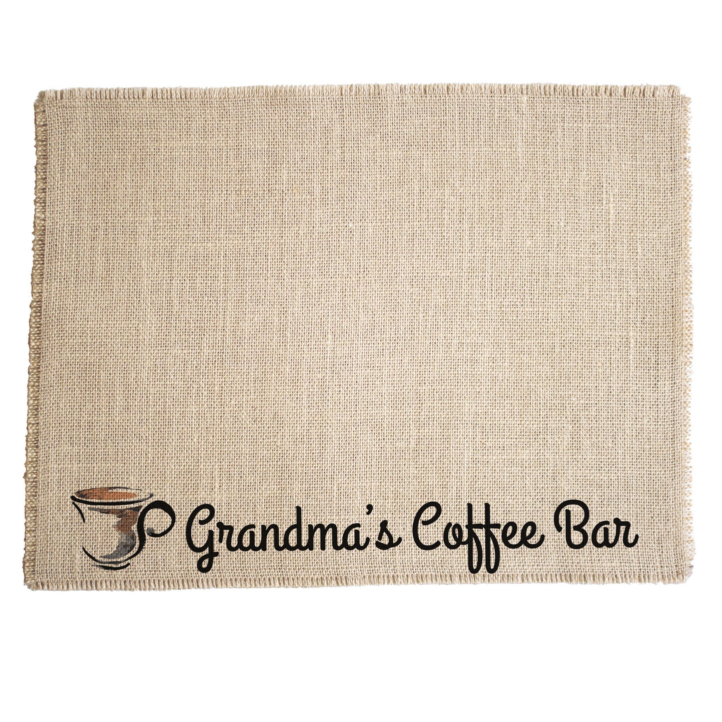 Grandma's Coffee Bar Burlap Coffee Placemat