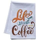 Life begins after coffee - premium tea towel