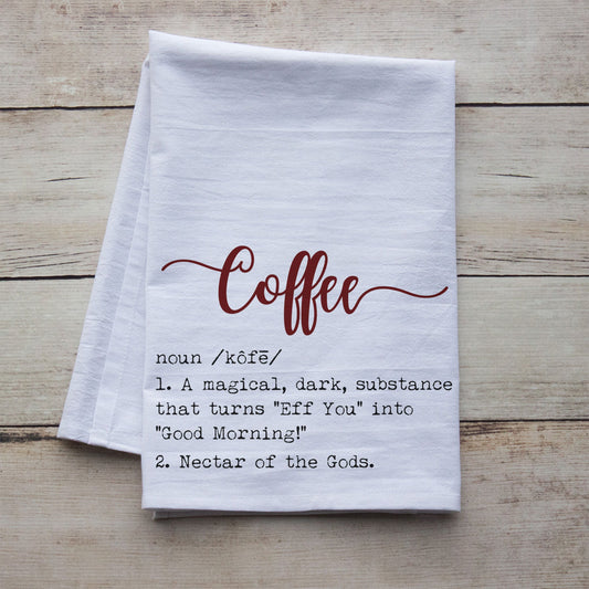 Coffee Definition Tea Towel