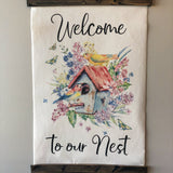 Welcome to Our Nest Canvas Sign for your Spring Entryway Home Decor