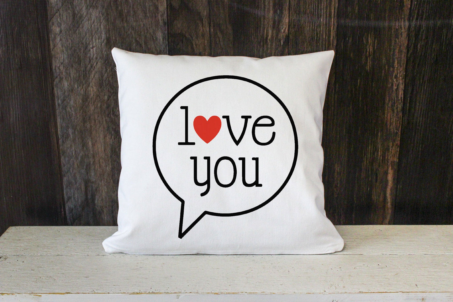 Love you bubble on soft white throw pillow